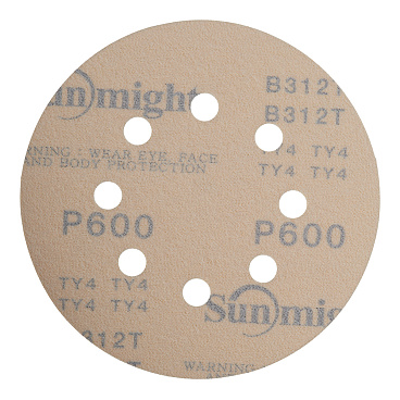 Диск шлифовальный Sunmight Gold d125 мм P600 на липучку бумажная основа (5 шт.)
