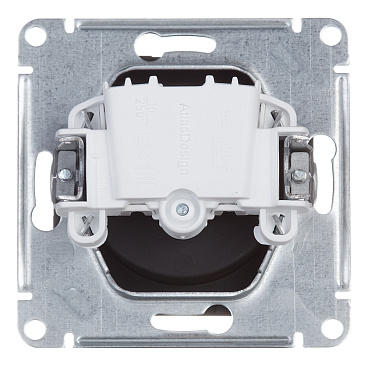 Розетка Systeme Electric AtlasDesign встраиваемая карбон (ATN001041)