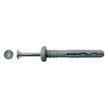 Дюбель-гвоздь 6x40 мм полукруглая манжета полипропилен (200 шт.)