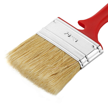 Кисть плоская натуральная щетина пластиковая ручка Wenzo Pro 70х12 мм для эмалей и лаков на алкидной основе