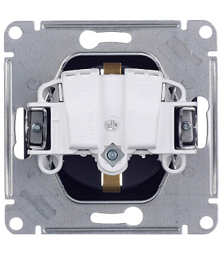 Розетка Systeme Electric Glossa встраиваемая антрацит со шторками (GSL000745)