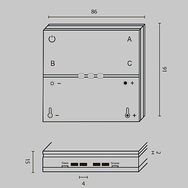 Беспроводная панель управления Lighting control DRC035-Z-8-W