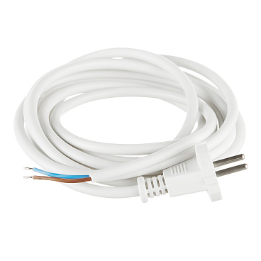 Шнур сетевой с вилкой 3,0 м ПВС-ВП 2х0,75 кв.мм 10 А Партнер-Электро белый (ЦБ-00013566/4511)