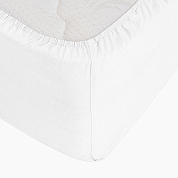 Простыня на резинке 120х200х30 см сатин белая Lorikeet Solo