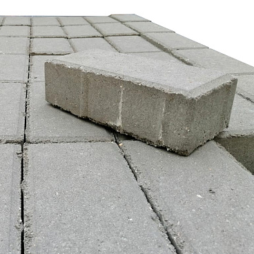 Плитка тротуарная Брусчатка кирпичик 100х200х60 мм серая
