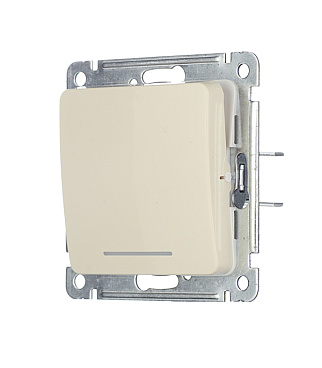 Выключатель Hegel Master одноклавишный встраиваемый слоновая кость с самовозвратом и подсветкой (ВС10-432-01)