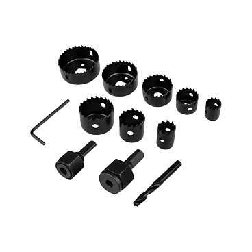 Набор коронок Kranz (KR-92-0251) по дереву d19-64 мм с 2 держателями и ключом (8 шт.)