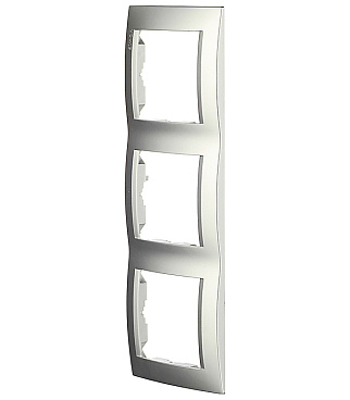 Рамка Simon 15 трехместная алюминий (1500630-033)