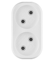 Разветвитель 2 розетки UNIVersal 10 А 230 В 2,2 кВт белый (А202)