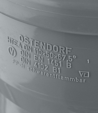 Тройник Ostendorf HTEA d110х50 мм 67° пластиковый для внутренней канализации (115320)