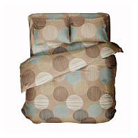 Комплект постельного белья Евро бязь Самойловский текстиль Капучино мультиколор с простыней 220х240 см