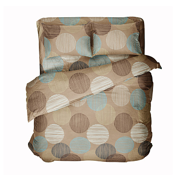 Комплект постельного белья Евро бязь Самойловский текстиль Капучино мультиколор с простыней 220х240 см