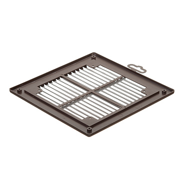Решетка вентиляционная пластиковая приточно-вытяжная Era Р 208х208 мм с сеткой коричневая