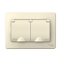 Розетка Systeme Electric Blanca встраиваемая молочная со шторками (BLNRS441122)