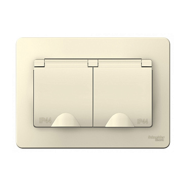 Розетка Systeme Electric Blanca встраиваемая молочная со шторками (BLNRS441122)