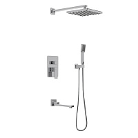 Душевая система Berges Sculptor встраиваемая с верхним душем с лейкой с изливом хром (071110)