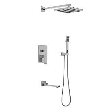Душевая система Berges Sculptor встраиваемая с верхним душем с лейкой с изливом хром (071110)