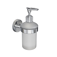 Дозатор для мыла Fora Lord с держателем стекло матовый/нержавеющая сталь хром (FOR-Lord 041CR)
