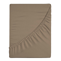 Простыня на резинке 180х200х25 см перкаль коричневая Василиса Idea