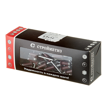 Заклепка вытяжная 4,8x12 мм алюминий/сталь красная RAL 3005 (100 шт.)