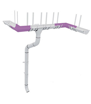 Угол желоба Grand Line металлический внутренний d125 мм 90° белый RAL 9003