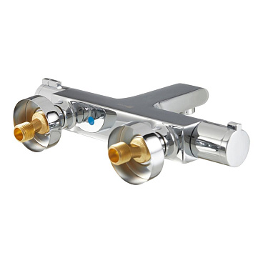 Смеситель для ванны Lemark Yeti хром термостатический с коротким изливом с лейкой (LM7832C)