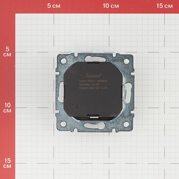 Розетка Lezard Karina встраиваемая черный бархат с USB-A (707-4288-181)