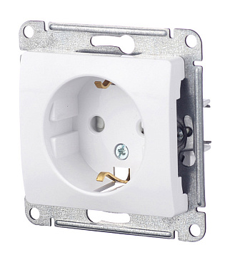 Розетка Systeme Electric Glossa встраиваемая белая со шторками (GSL000145)