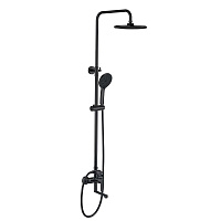 Душевая система Esko Lagos Black с верхним душем с лейкой с изливом черная (ST205LGBL)