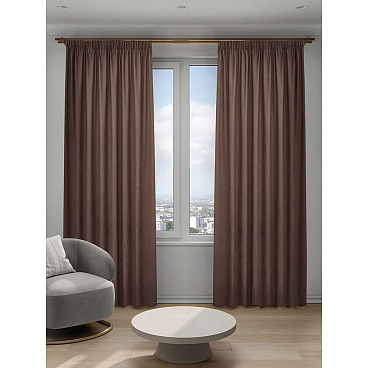 Штора канвас коричневая 200х280 см Decofest Софи (153.74)