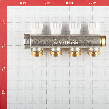 Коллектор Stout 3/4 ВР(г) х 4 выхода 3/4(ЕК) х 3/4 НР(ш) регулирующий (SMB 6851 343404)