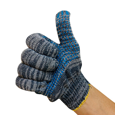 Перчатки х/б 4 нити с ПВХ покрытием графит 9 (XL)