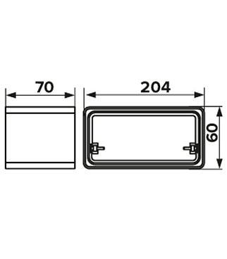 Соединитель прямой пластиковый для плоских воздуховодов 60х204 мм