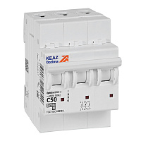 Автоматический выключатель модульный КЭАЗ OptiDin BM63 3P 50А тип C 4,5 кА 230/400 В (326817)