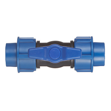 Кран шаровой ПНД компрессионный 20х20 мм