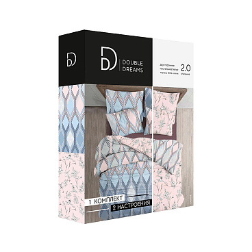 Комплект постельного белья Семейный перкаль Double Dreams 70026/2 с простыней 220х240 см