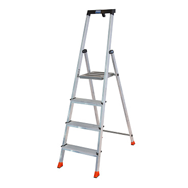 Стремянка алюминиевая 4 ступени 80 мм с лотком-органайзером 0,85 м Krause