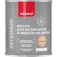 Масло Neomid Interior для дерева бесцветное шелковисто-матовое 0,75 л