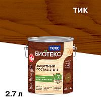 Антисептик Текс Bioteks 2-в-1/3-в-1 декоративный для дерева тик 2,7 л