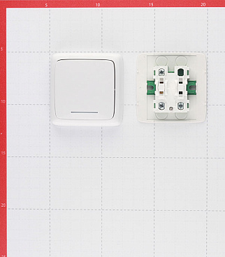 Переключатель Hegel Alfa одноклавишный накладной белый с подсветкой (ВА10-164)