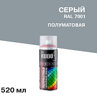 Эмаль аэрозольная Kudo Satin серая полуматовая RAL 7001 520 мл (KU-0A7001)