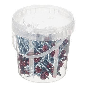 Саморезы кровельные с буром 70х4,8 мм металл-дерево красное вино RAL 3005 Daxmer (100 шт.)