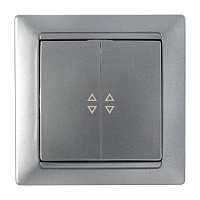 Выключатель Svet Стиль двухклавишный встраиваемый серебро (EV 0365-7128)