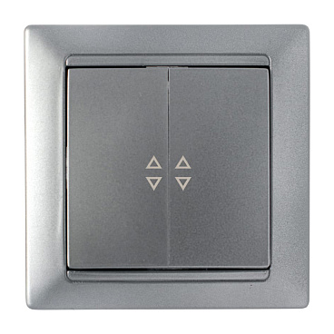 Выключатель Svet Стиль двухклавишный встраиваемый серебро (EV 0365-7128)