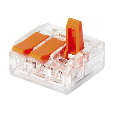 Клемма на 3 провода Electrovolt 221-413 0,2-4 кв.мм с рычажками без пасты (20 шт.) (ЦБ-00015529/605054)