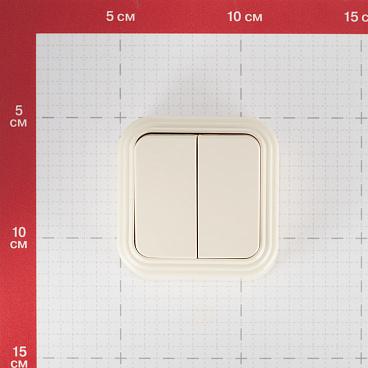 Выключатель Svet двухклавишный накладной бежевый (0603-00121)