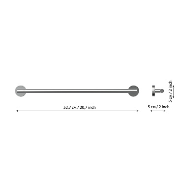 Полотенцедержатель Fora Long 527 мм на шуруп силумин хром (L008/1220)