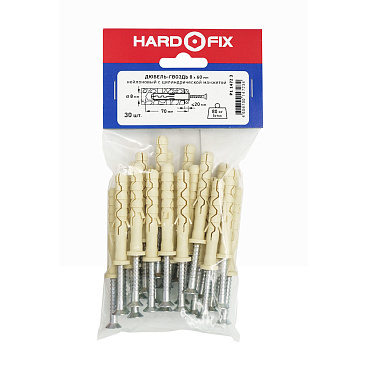 Дюбель-гвоздь Hard-Fix 8x60 мм цилиндрическая манжета нейлон (30 шт.)