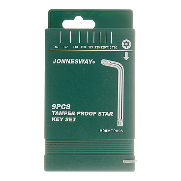 Набор шестигранных ключей Jonnesway Torx 10-50 мм (H08MTP09S) (9 шт.)