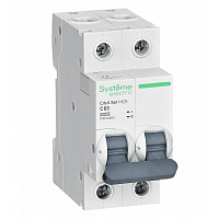 Автоматический выключатель модульный Systeme Electric City9 Set 2P 63А тип C 4,5 кА 230 В (C9F34263)